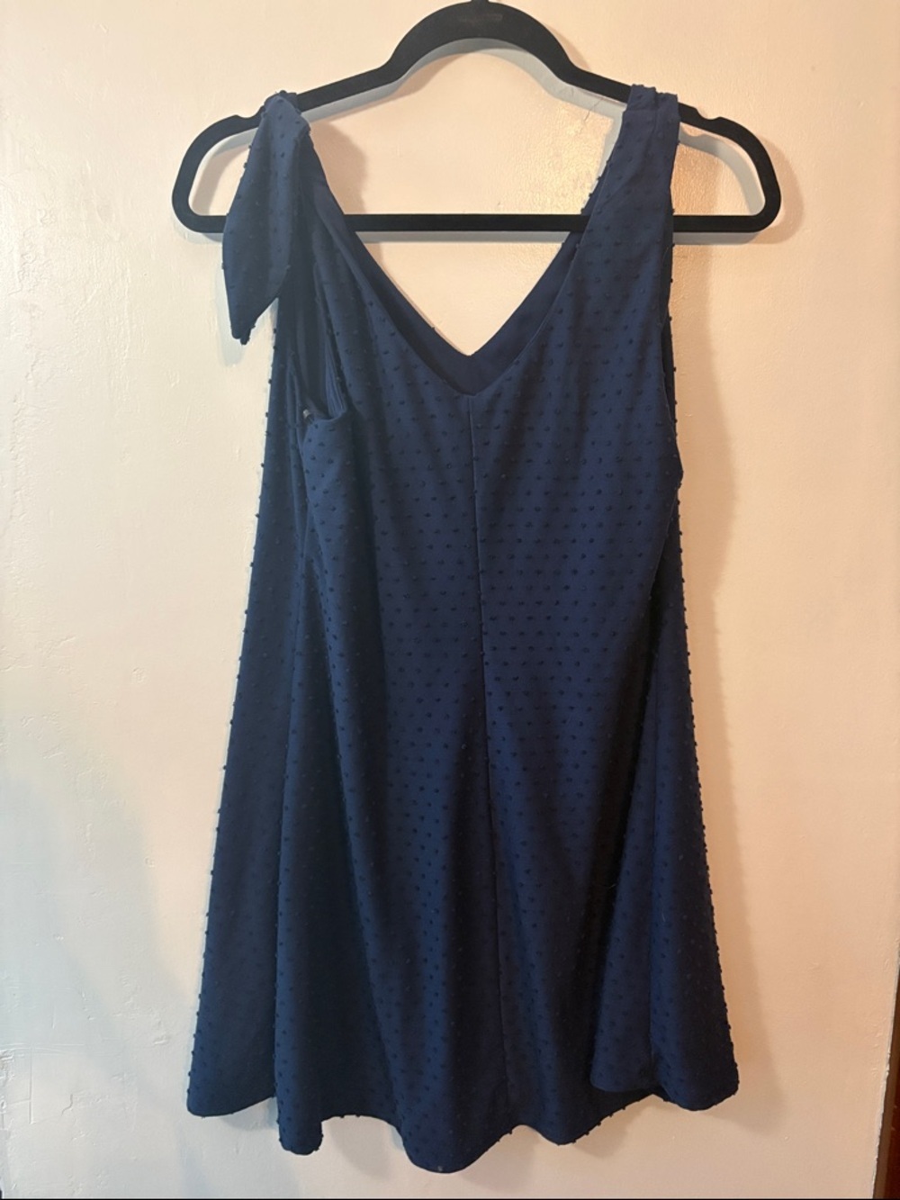Trixxi Navy Textured V-Neck Mini Dress - Picture 3 of 4